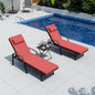 3 Piece Set 2 Chaise Lounge Chairs And Folding Table