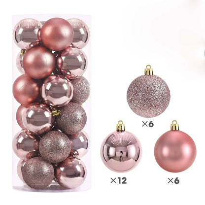 24Pcs 3/4/6CM Christmas  Tree Pendant Ornaments