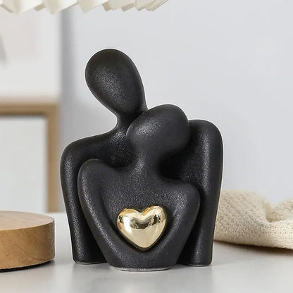 Modern Elegant Ceramic Hugging Couple Figurine