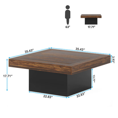 Modern Square Coffee Table With LED Lighting