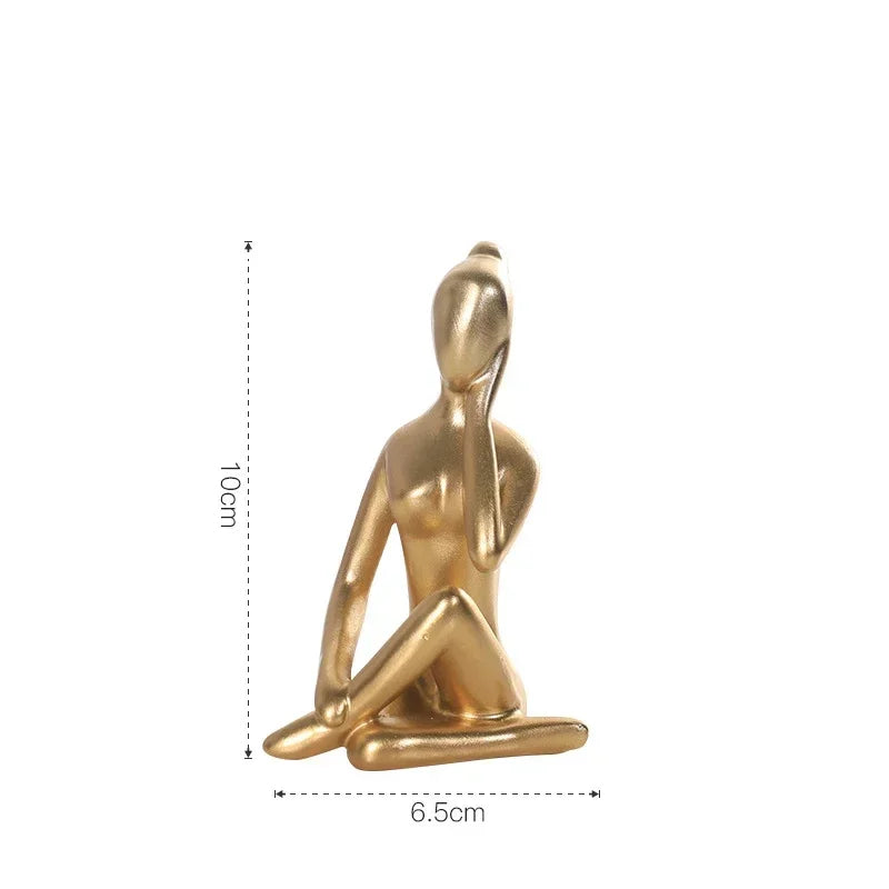 Modern, Stylish Female Yoga Sculpture, Resin, 12 Different Poses