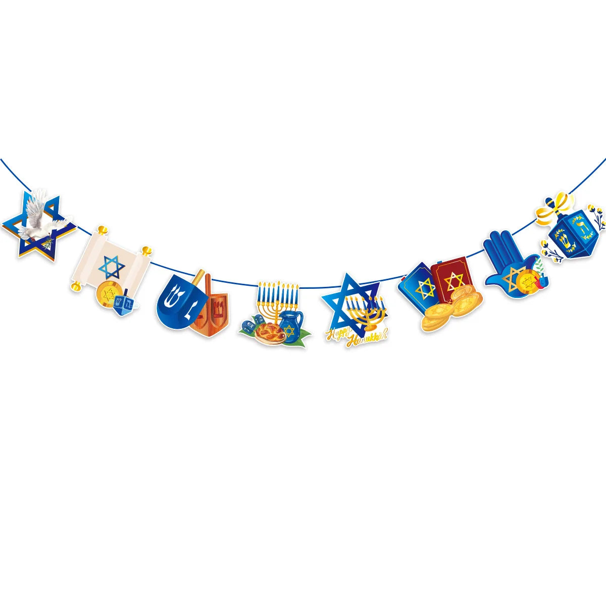 1set Hanukkah Hanging Swirls/Happy Hanukkah Hanging Decorations/ Hanukkah Festival of Lights /Chanukah Party Decor Supplies
