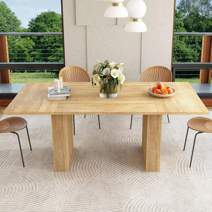 Dining Table for 6 8 10, Modern Farmhouse Rectangular Table
