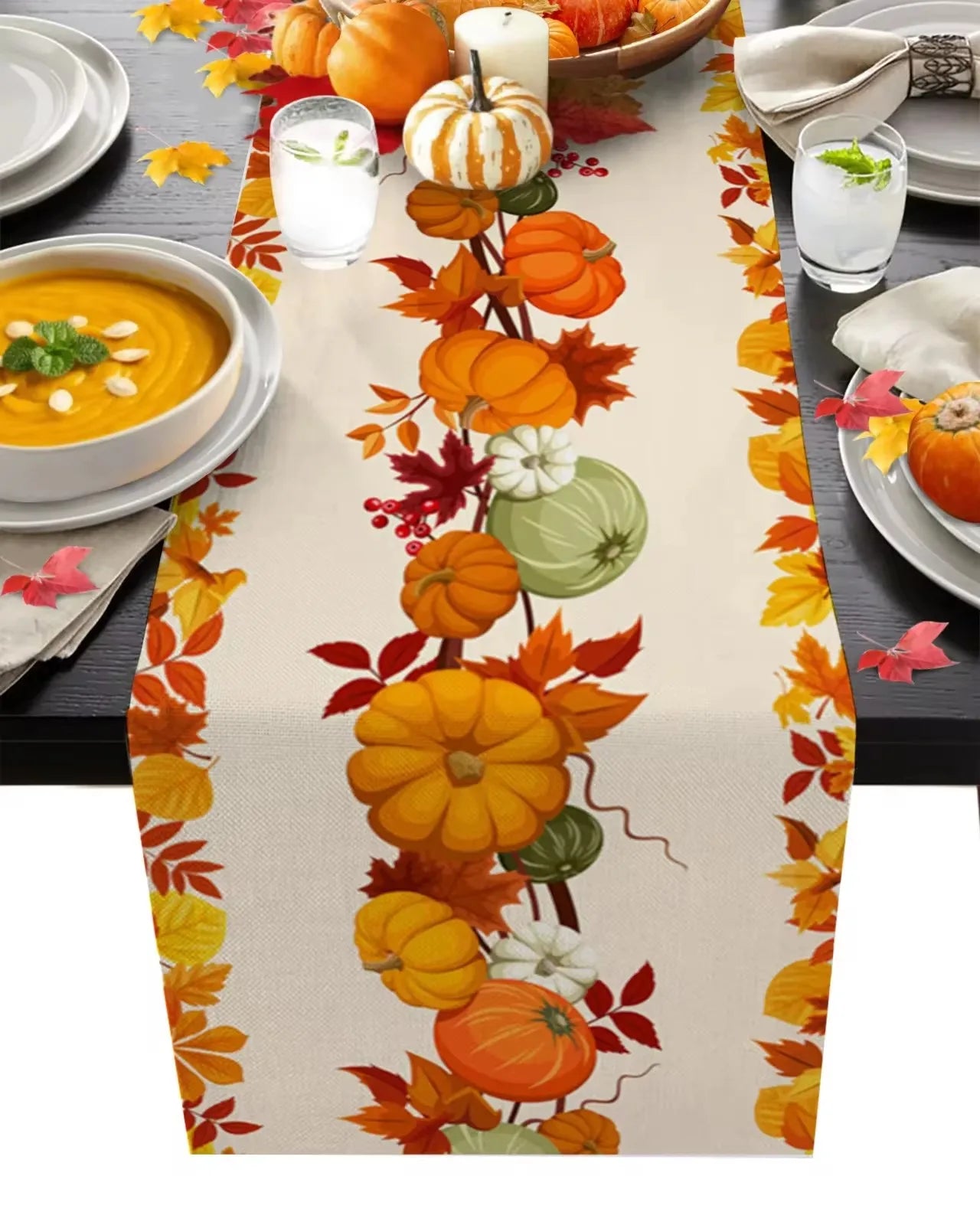 Fall/Thanksgiving Linen Table Runner