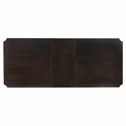 96-inch Dark Cherry Finish Double Pedestal Dining Table with Extension Leaf - Wooden Furniture