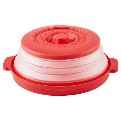 Collapsible Microwave Food Cover Prevents Splatter Colander