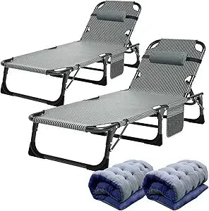 Light Weight Portable Tanning Lounge Chair Set Of 2