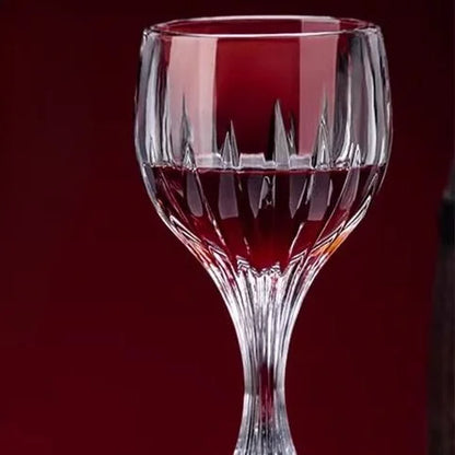 e
Elegant Lead Free Crystal Wine Glasses Clear/Gold Streaked Handwash