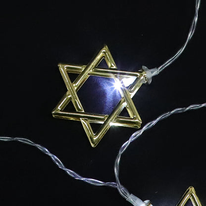 Star/Menorah LED String Lights For Hanukkah