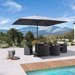 10' x 10' Square UV Resistant Outdoor Aluminum Patio Umbrella