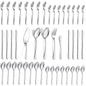 60 Piece Stainless Steel Cutlery Set Service For 12 with 5 Piece Serving Set Dishwasher Safe
