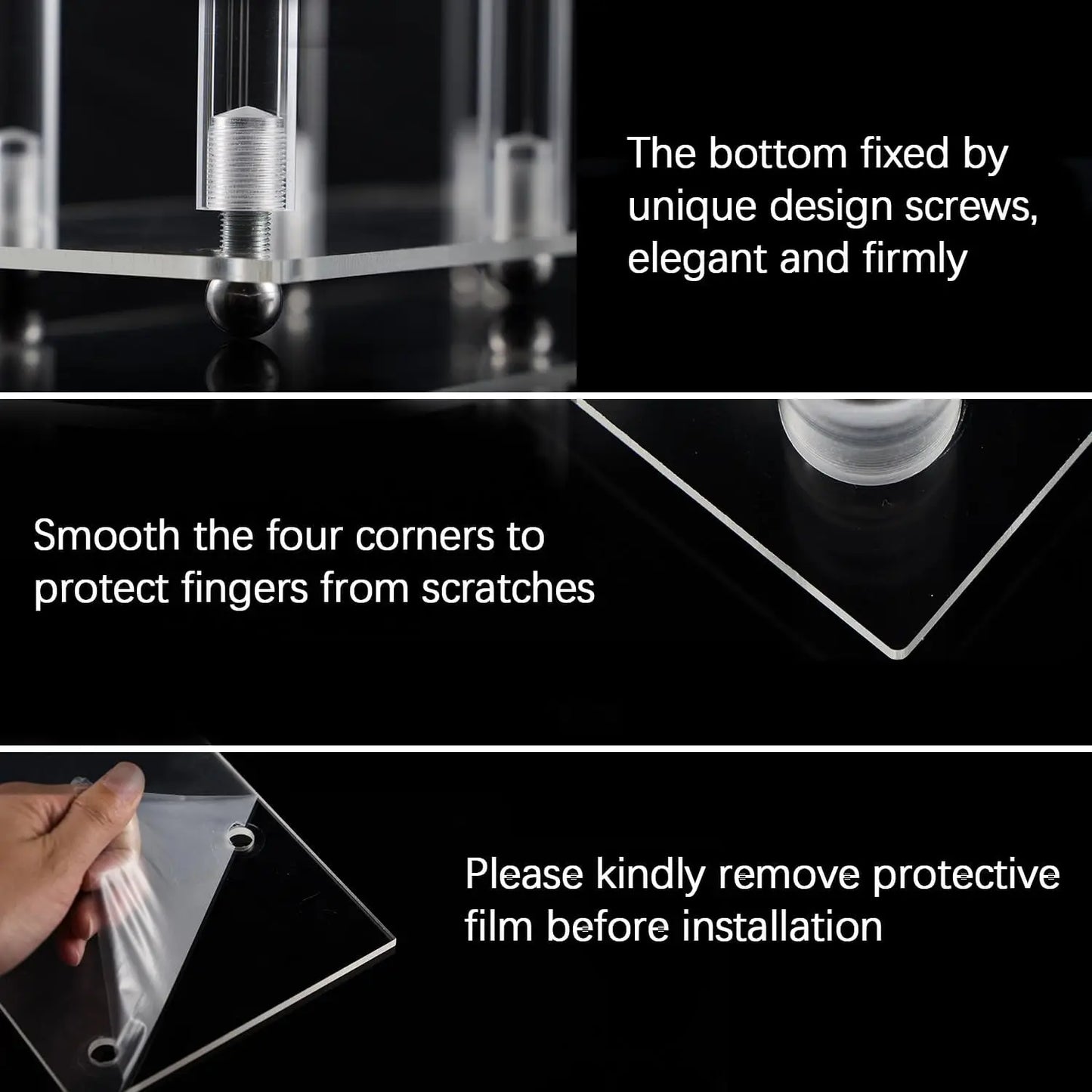 Modern, Elegant 7 Arm Acrylic Candlestick Holder, Use Led Candles Only