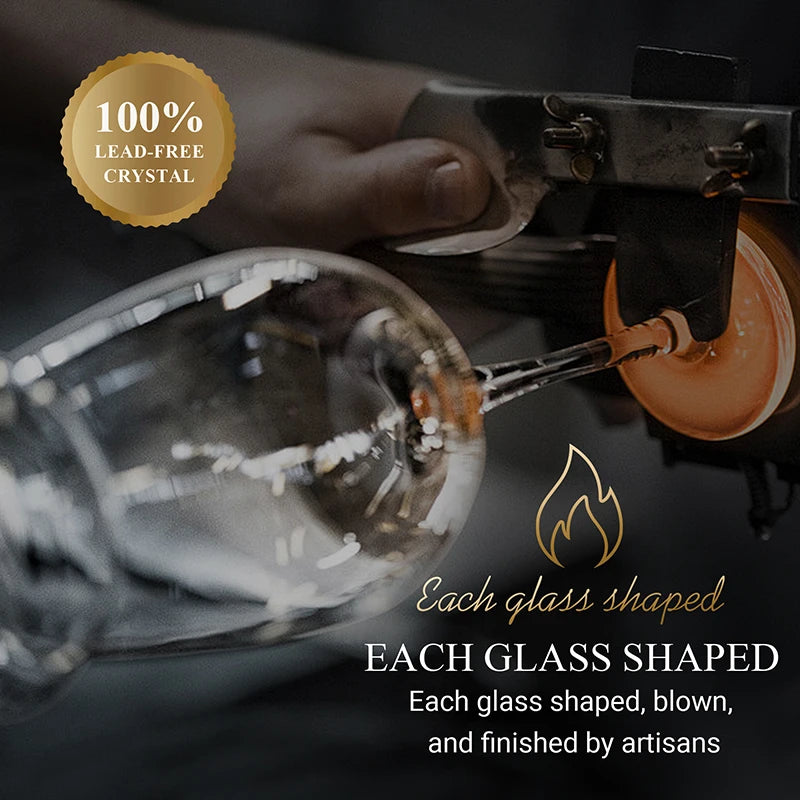 Set of 4 Modern Crystal Red Wine Glasses 2 Styles