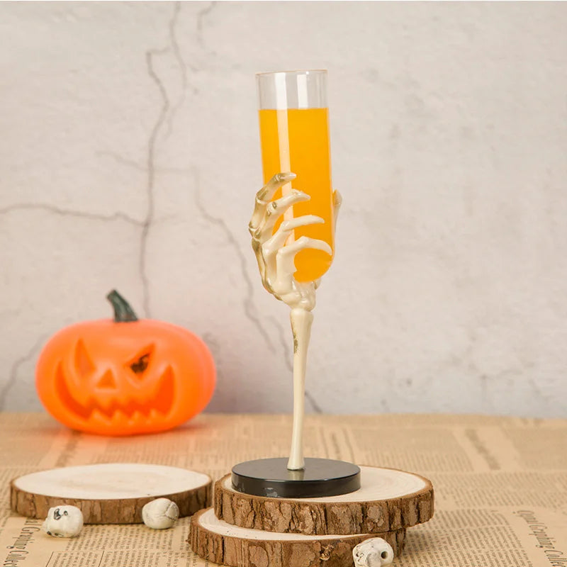 Halloween Goblet Skeleton Hand Arm Design Plastic Champagne Flutes