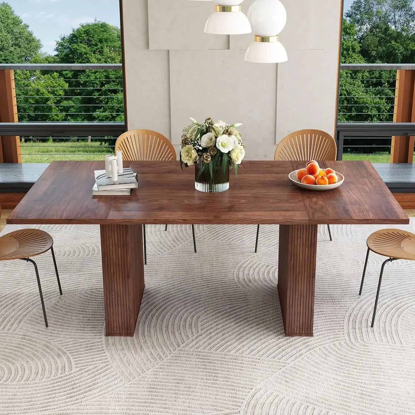 Dining Table for 6 8 10, Modern Farmhouse Rectangular Table
