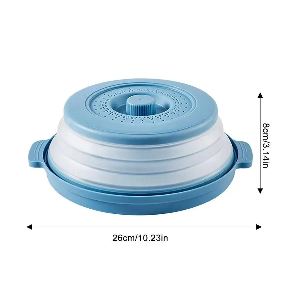 Collapsible Microwave Food Cover Prevents Splatter Colander