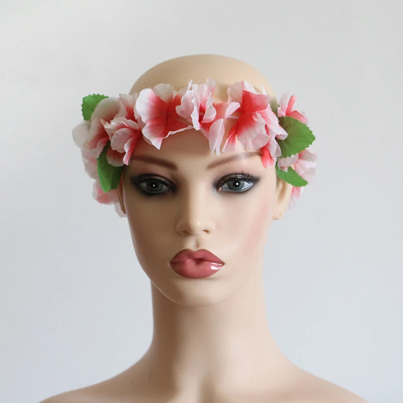 6 Piece Hawaiian Luau Set, Wrist Leis Or Headbands