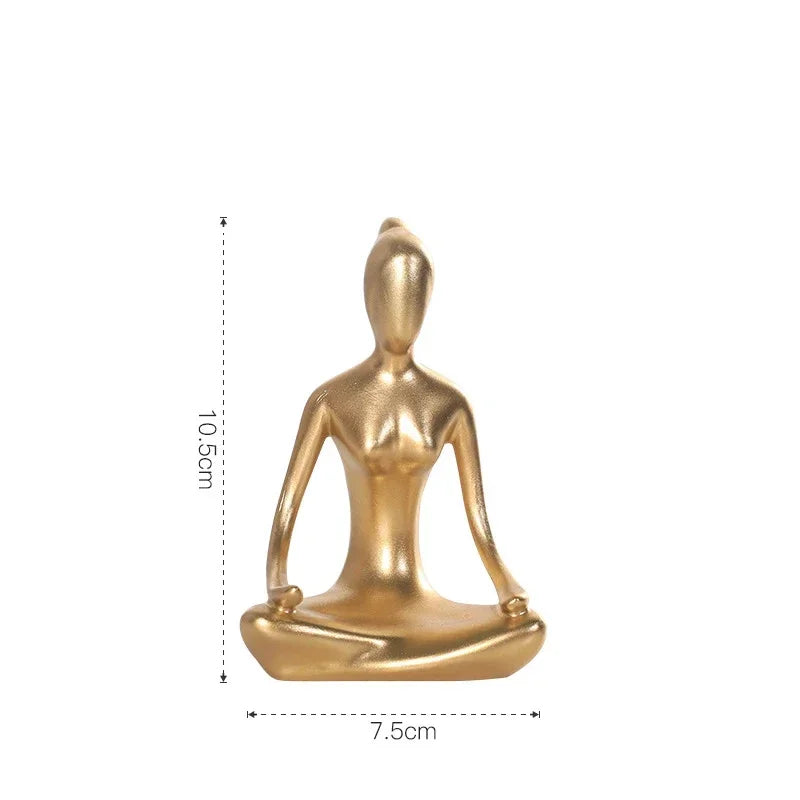 Modern, Stylish Female Yoga Sculpture, Resin, 12 Different Poses