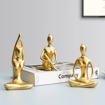 Modern, Stylish Female Yoga Sculpture, Resin, 12 Different Poses