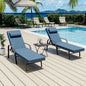 3 Piece Set 2 Chaise Lounge Chairs And Folding Table