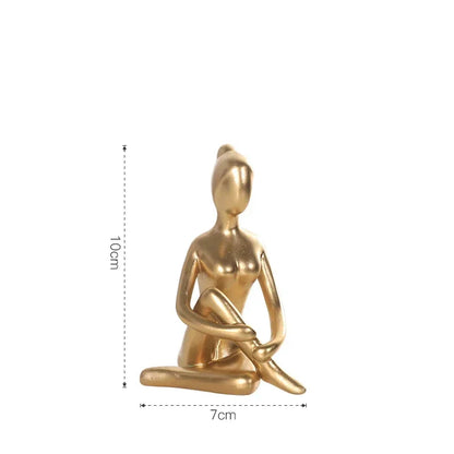 Modern, Stylish Female Yoga Sculpture, Resin, 12 Different Poses