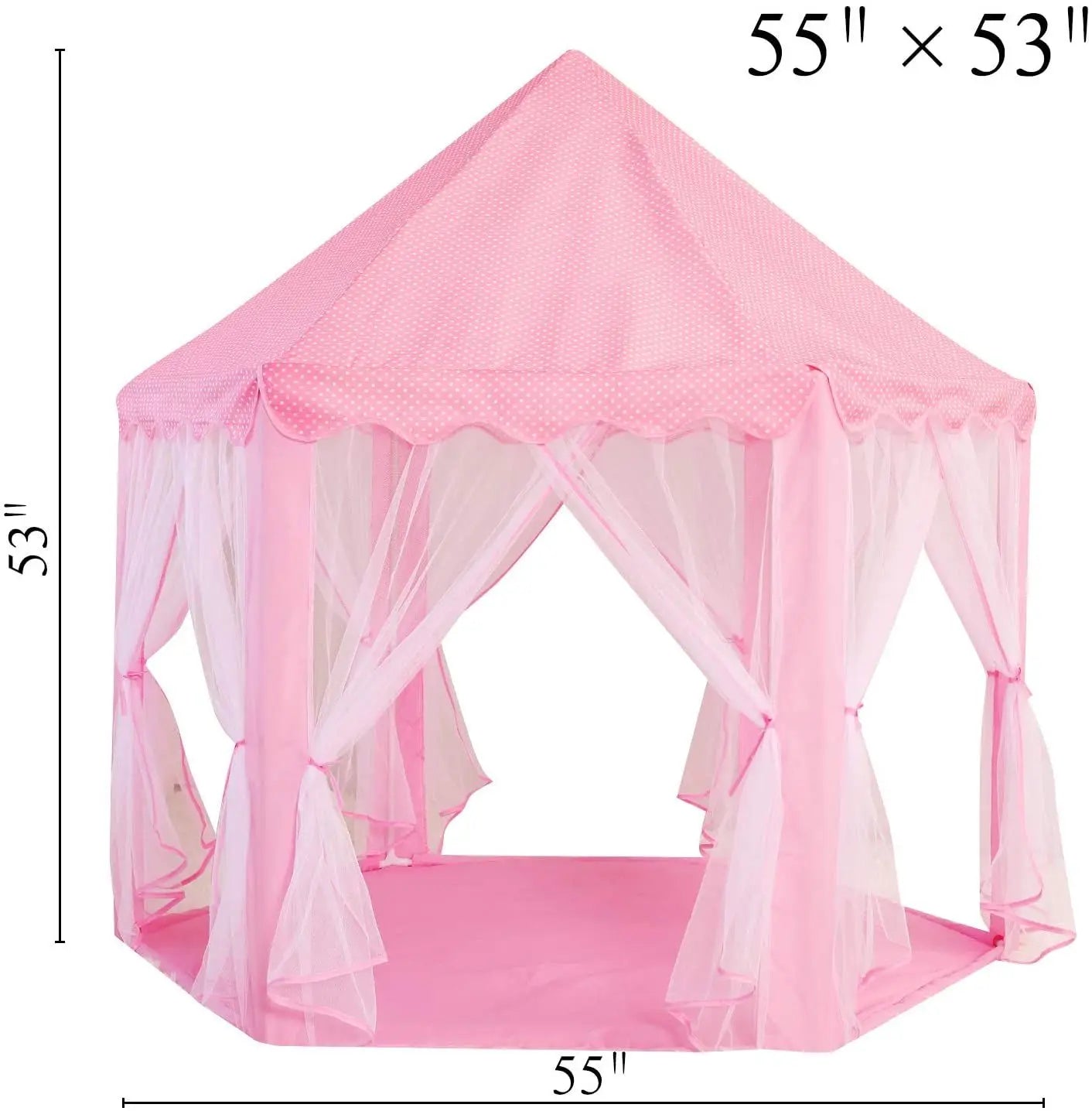 Outdoor/Indoor, Portable, Folding Princess Castle Tent With LED Star Lights