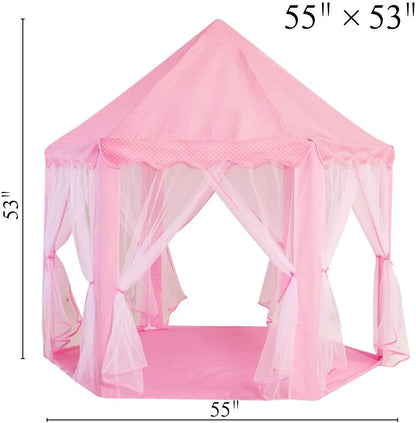 Outdoor/Indoor, Portable, Folding Princess Castle Tent With LED Star Lights