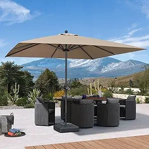 10' x 10' Square UV Resistant Outdoor Aluminum Patio Umbrella