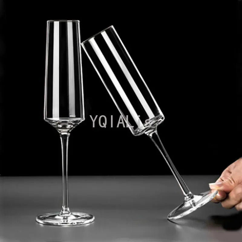 Modern Sleek Crystal Champagne Flutes 2 Styles Hand wash