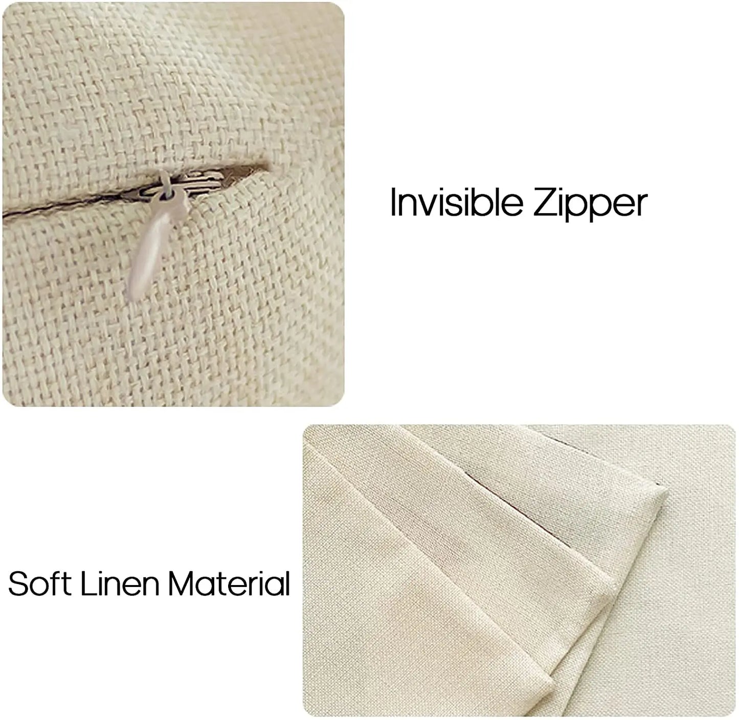 Set of 4 Linen Abstract Pillow Covers