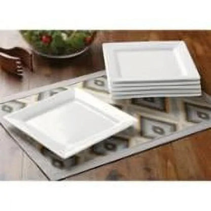16 Piece Square White Porcelain Dinnerware Set