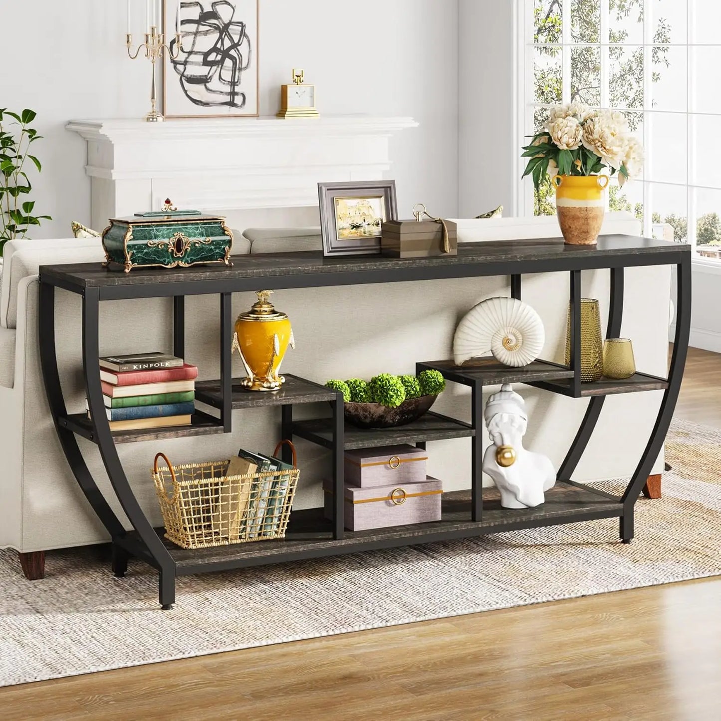 Modern Console/Sofa Table With Shelving