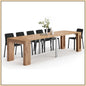 Extendable Console Table Rustic Oak 120", Italian Made with Extension Leaves