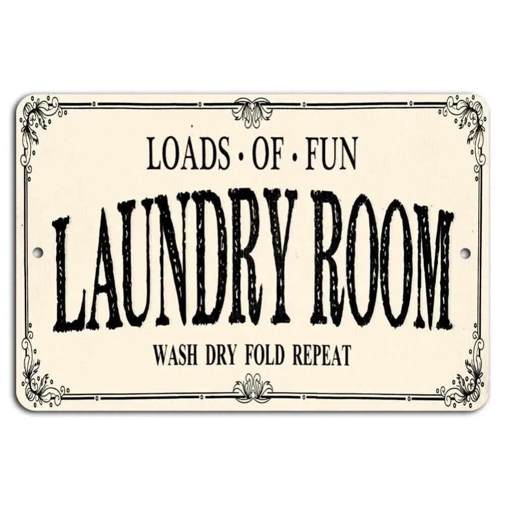 Metal Laundry Room Sign, Vintage