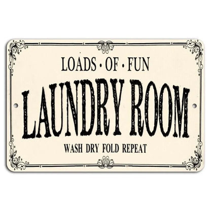 Metal Laundry Room Sign, Vintage