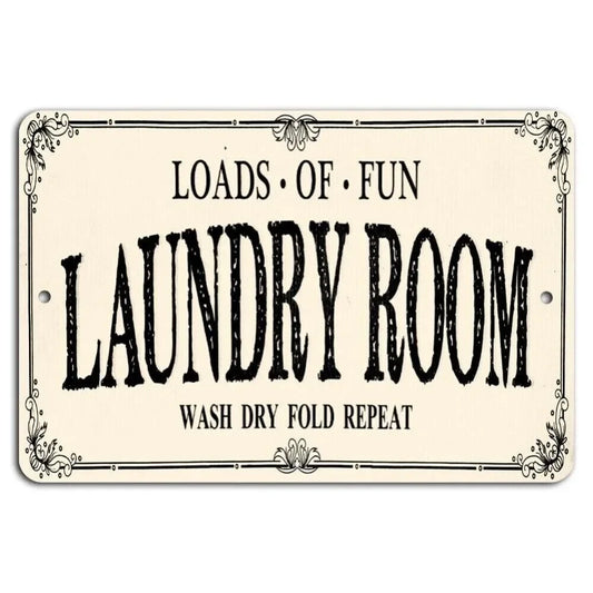 Metal Laundry Room Sign, Vintage
