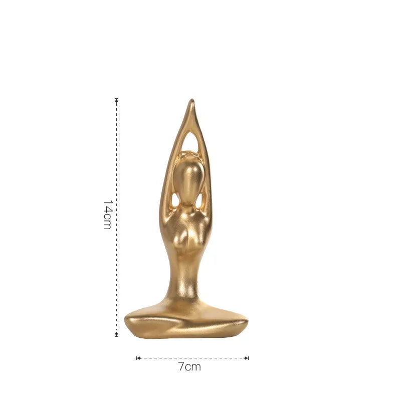 Modern, Stylish Female Yoga Sculpture, Resin, 12 Different Poses