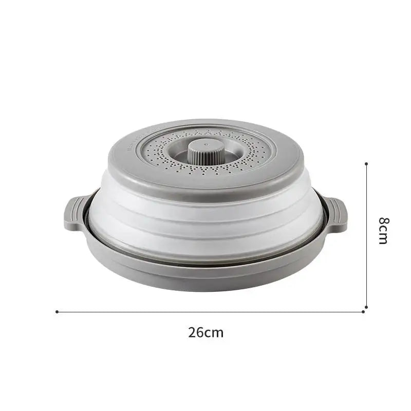 Collapsible Microwave Food Cover Prevents Splatter Colander