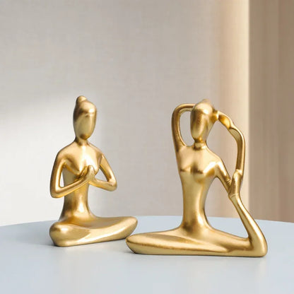 Modern, Stylish Female Yoga Sculpture, Resin, 12 Different Poses