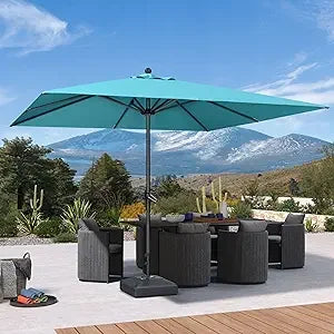 10' x 10' Square UV Resistant Outdoor Aluminum Patio Umbrella