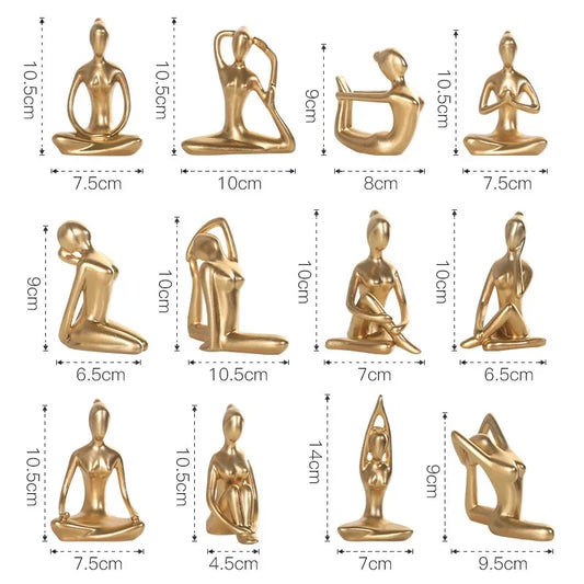 Modern, Stylish Female Yoga Sculpture, Resin, 12 Different Poses