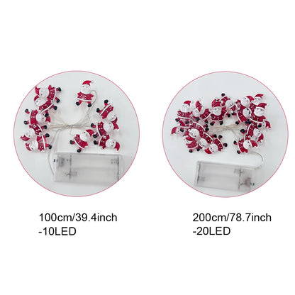 LED Santa/Snowman/Reindeer/Christmas Tree String Lights, !0/20 Lights