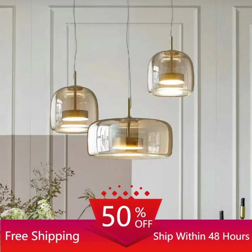 Modern Hanging Glass Pendant Lights for Kitchen Dining Room Living Room