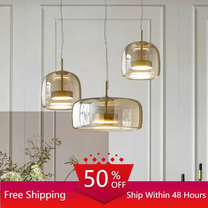 Modern Hanging Glass Pendant Lights for Kitchen Dining Room Living Room