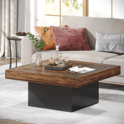 Modern Square Coffee Table With LED Lighting