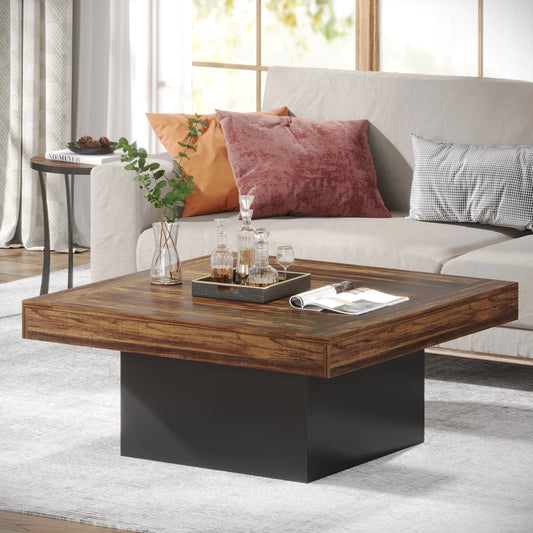 Modern Square Coffee Table With LED Lighting