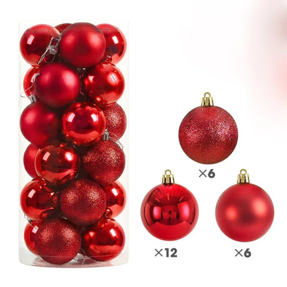 24Pcs 3/4/6CM Christmas  Tree Pendant Ornaments